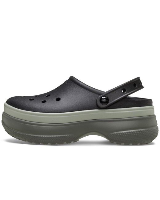 CROCSTM Black Classic Stacked Clogs