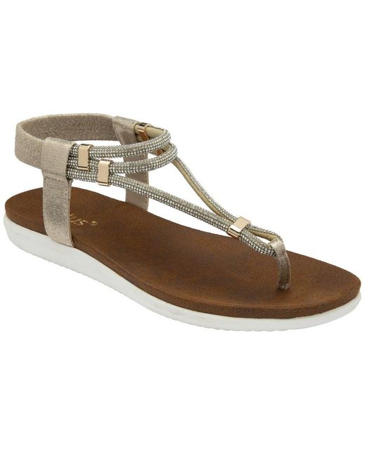 Lotus Metallic Chica Toe Post Sandals