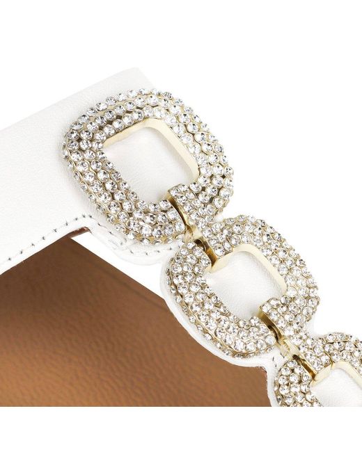 Fitflop Brown Fino Crystal Chain Toe Post Sandals