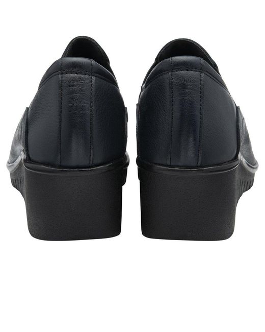 Lotus Black Delmar Wedge Shoes