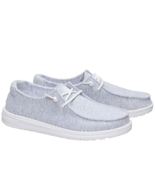 HeyDude Blue Wendy Stretch Slip On Shoes