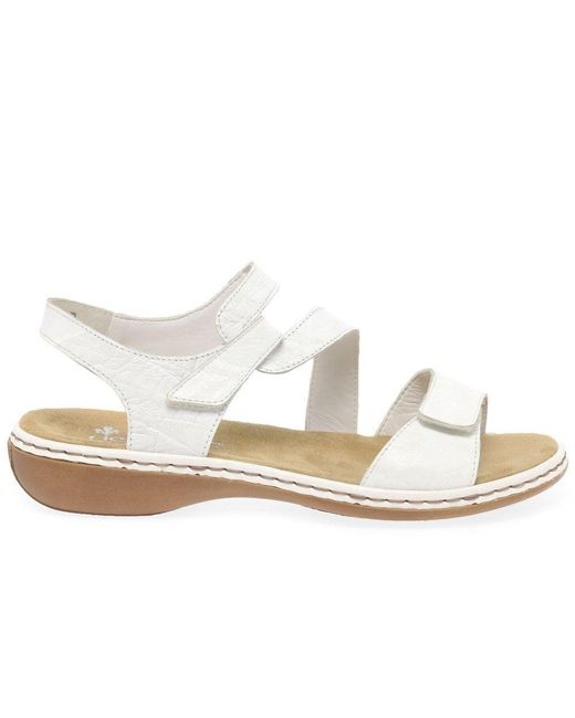 Rieker White Sphere Riptape Sandals