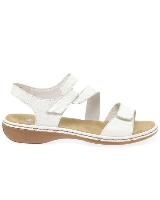 Rieker White Sphere Riptape Sandals