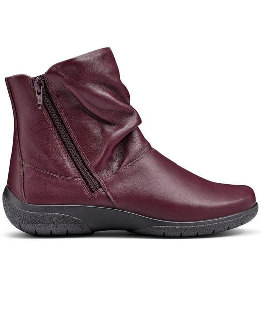 Hotter Purple Whisper Wide Fit Ankle Boots