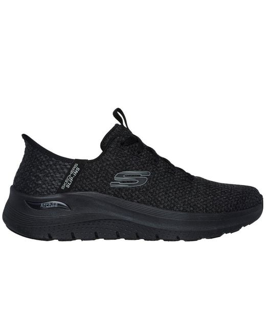 Skechers Black Arch Fit 2.0 Look Ahead 232462-Bbk Lace Up Shoes for men
