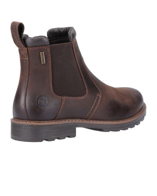 Cotswold Brown Chunky Leather Chelsea Boots for men