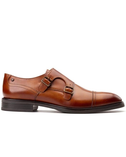 Base London Brown Taper Monk Shoes for men