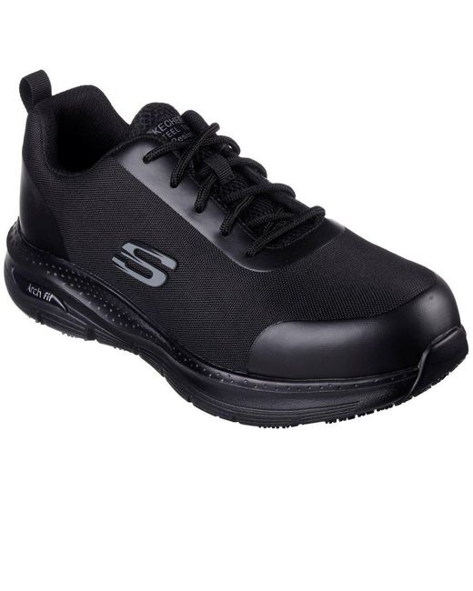 Skechers Black Arch Fit Sr Ringstap Safety Trainers for men
