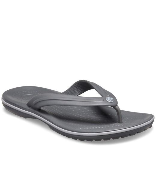 CROCSTM Gray Crocband Flip Toe Post Sandals for men