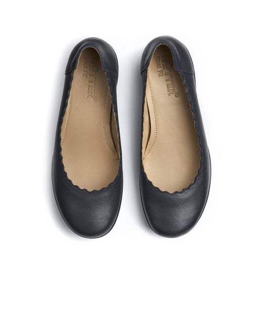 Hotter Blue Eider Wide Ballet Pumps