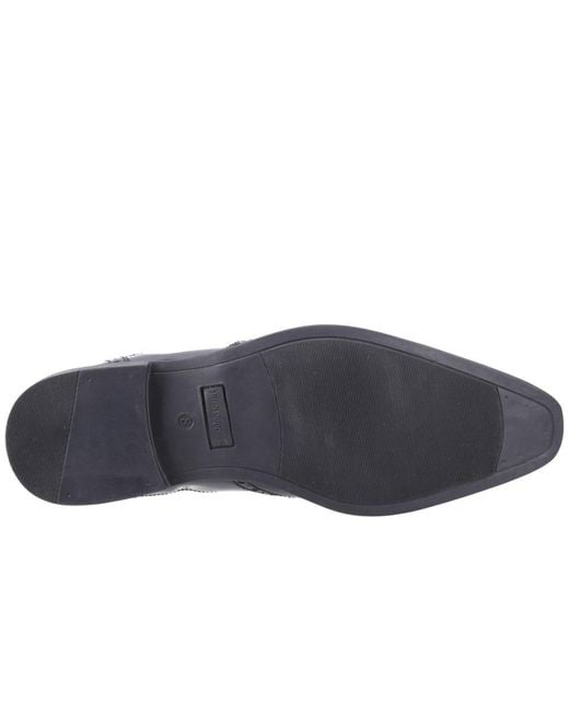 Hush Puppies Black Elliot Brogue Patent Shoes for men