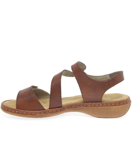 Rieker Brown Sphere Riptape Sandals