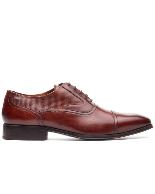 Base London Red Portico Toe Cap Oxford Shoes for men