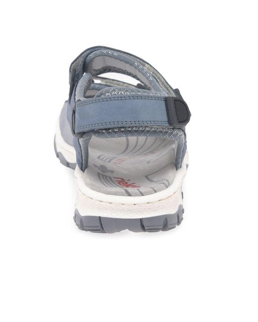 Rieker Blue Liza Riptape Sandals