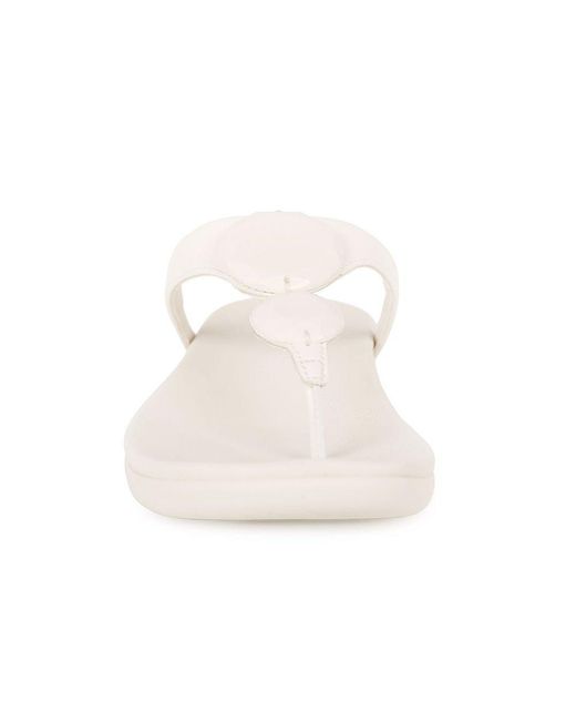 Fitflop White Solay Glossy Disc Toe Post Sandals
