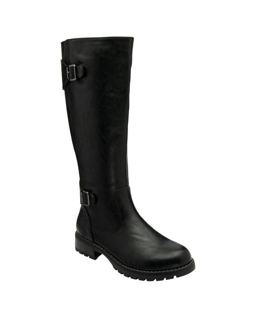 Lotus Black Brandi Knee High Boots