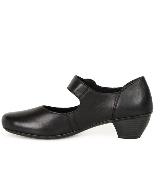 Rieker Black Twirl Mary Jane Court Shoes