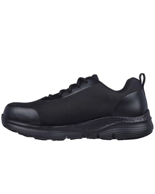 Skechers Black Arch Fit Sr Ringstap Safety Trainers for men