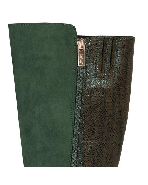 Lotus Green Elsa (M) Knee High Boots