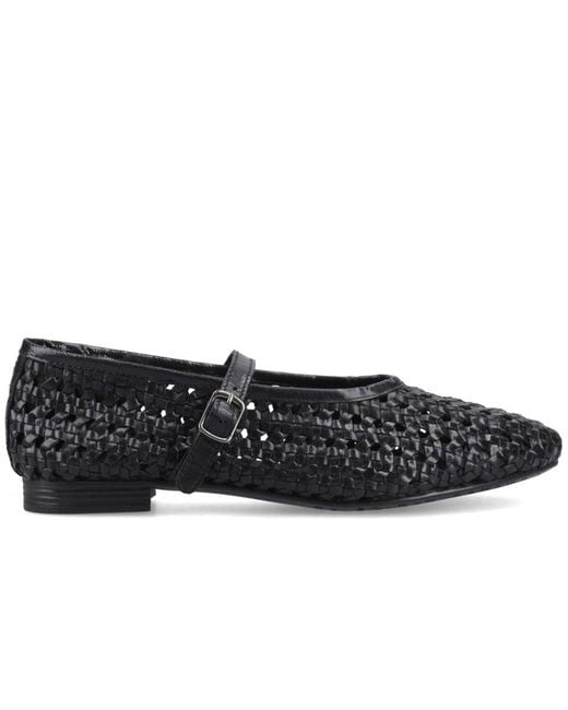 Hush Puppies Black Delaney Woven Mary Jane Shoes