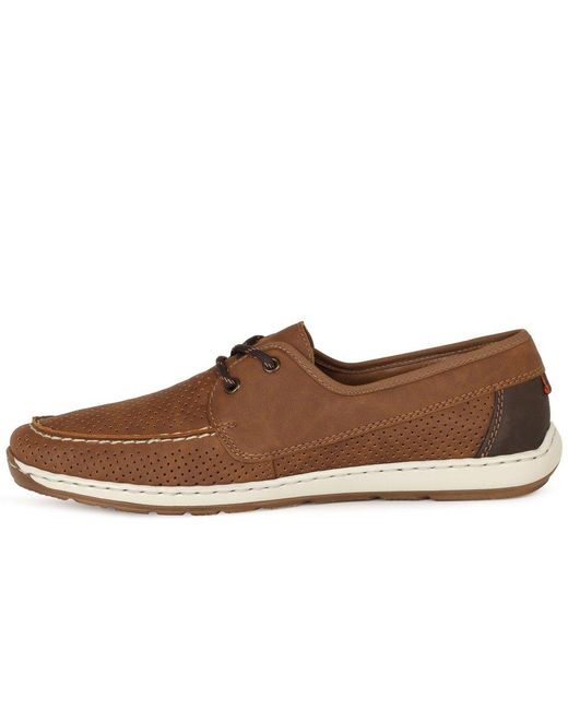 Rieker Brown Anchor Boat Shoes for men