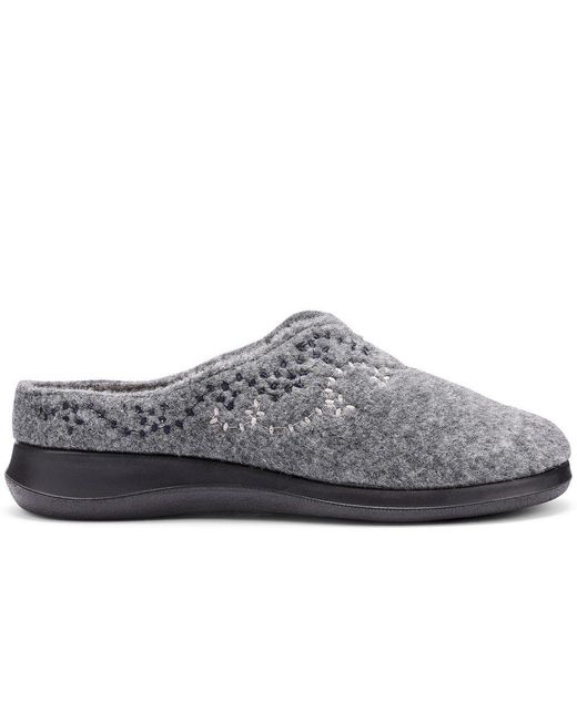 Hotter Gray Cuddle Slippers