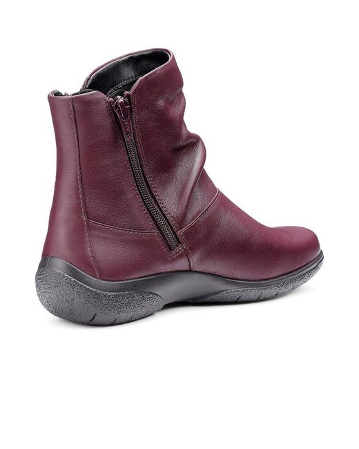 Hotter Purple Whisper Wide Fit Ankle Boots