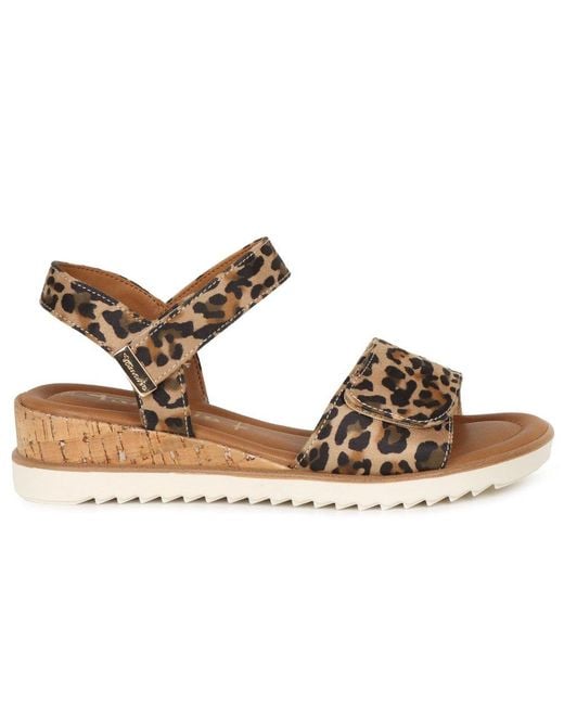 Tamaris Brown Iris Low Wedge Sandals