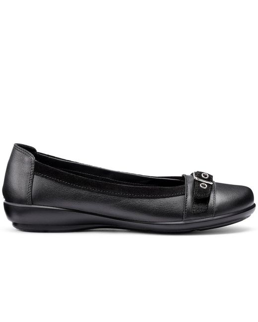 Hotter Black Sparrow Flat Pumps