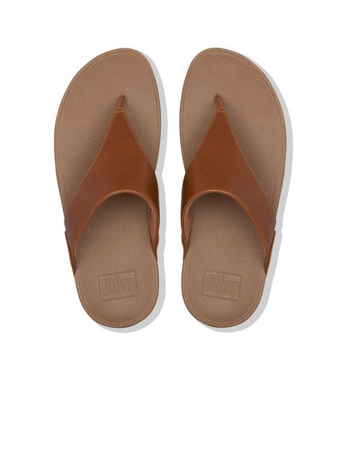Fitflop Brown Lulu Leather Toe Post Sandals