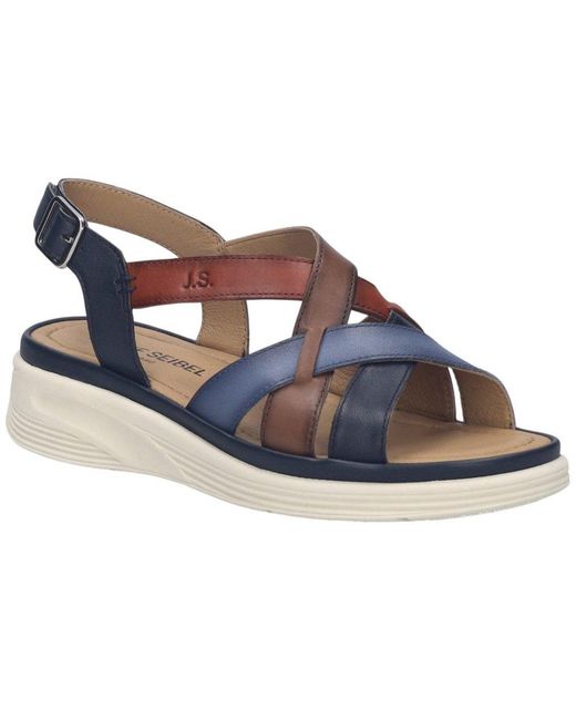 Josef Seibel Blue Sevran 07 Low Wedge Sandals