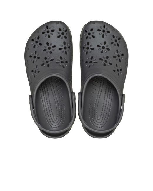 CROCSTM Gray Classic Floral Cut Out Clogs