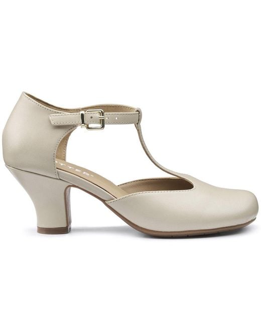 Hotter White Tempo T-Bar Court Shoes