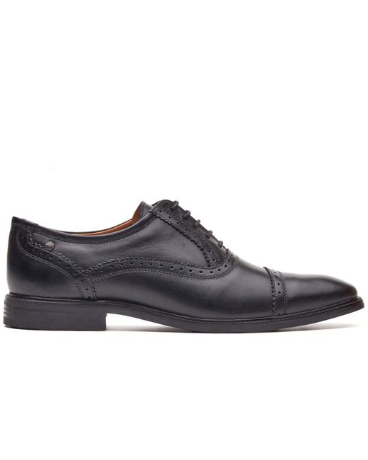 Base London Black Ascot Toe Cap Oxford Shoes for men