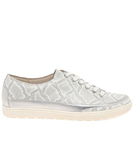 Caprice White Star Casual Lace Up Trainers