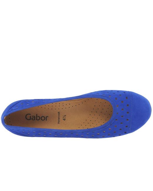 Gabor Blue Ruffle Punched Detail Casual Shoes
