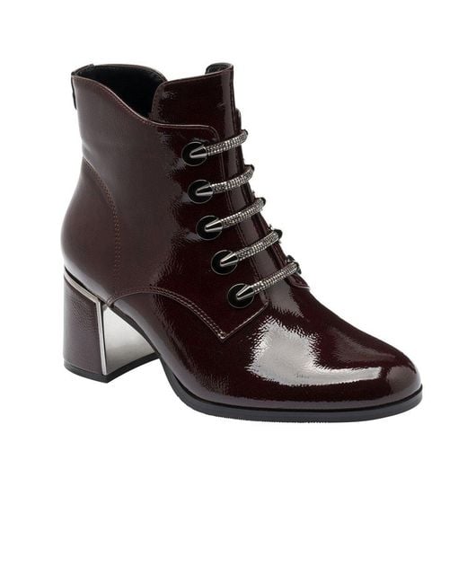 Lotus Brown Paisley Ankle Boots
