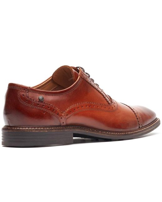 Base London Brown Ascot Toe Cap Oxford Shoes for men