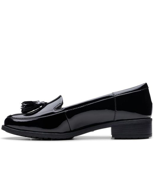 Clarks Black Havisham Edge Tassel Loafers