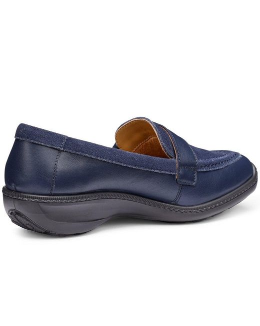 Hotter Blue Opel Low Wedge Shoes Colour: French Leather
