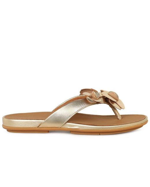 Fitflop Brown Gracie Flower Toe Post Sandals
