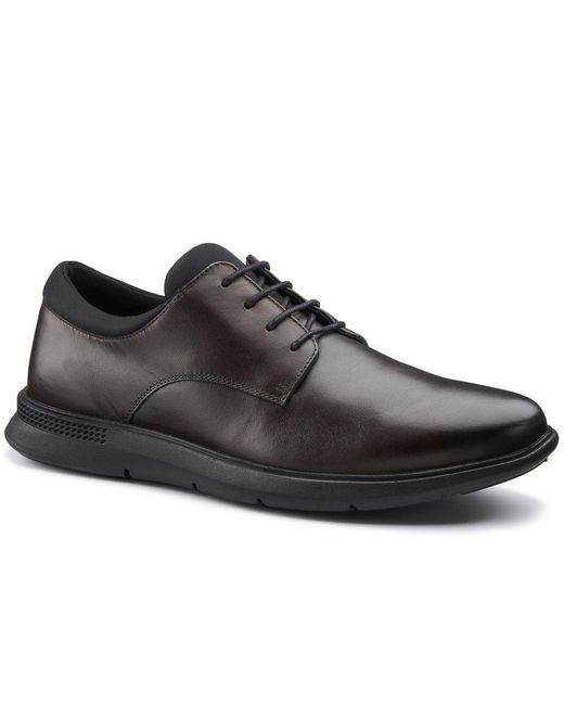 Hotter Black Hugo Wide Fit Shoes for men