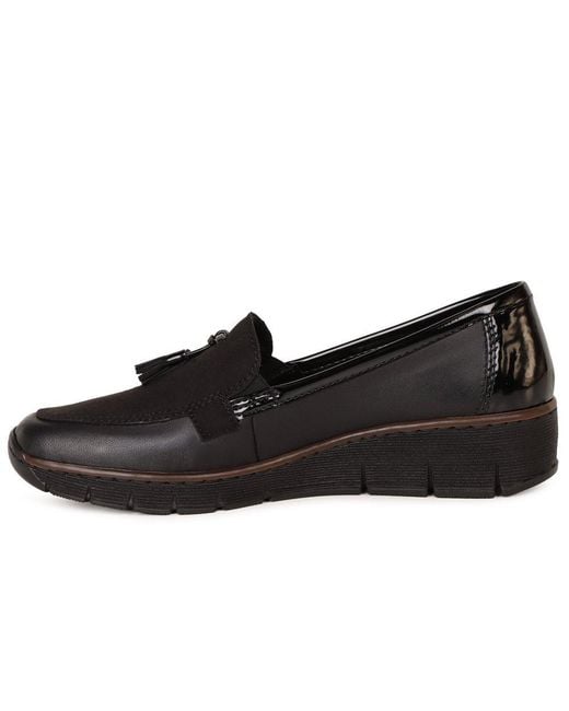 Rieker Black Grade Tassel Loafers