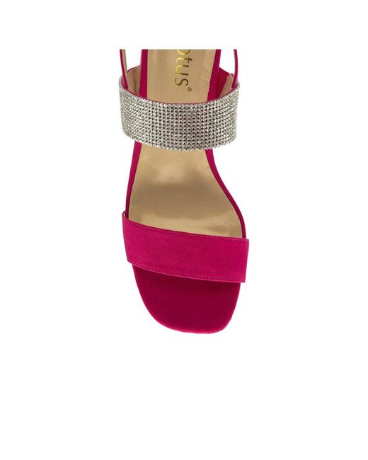 Lotus Pink Elisena Heeled Sandals Size: 3