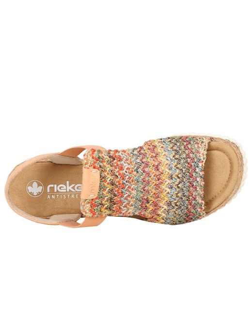 Rieker Natural Puerto Rico Wedge Sandals