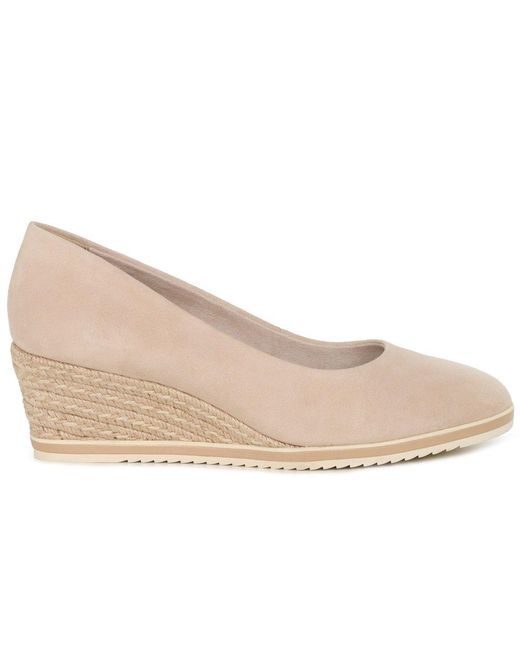 Tamaris Natural Peony Wedge Espadrilles