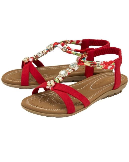 Lotus Red Claribel Sandals