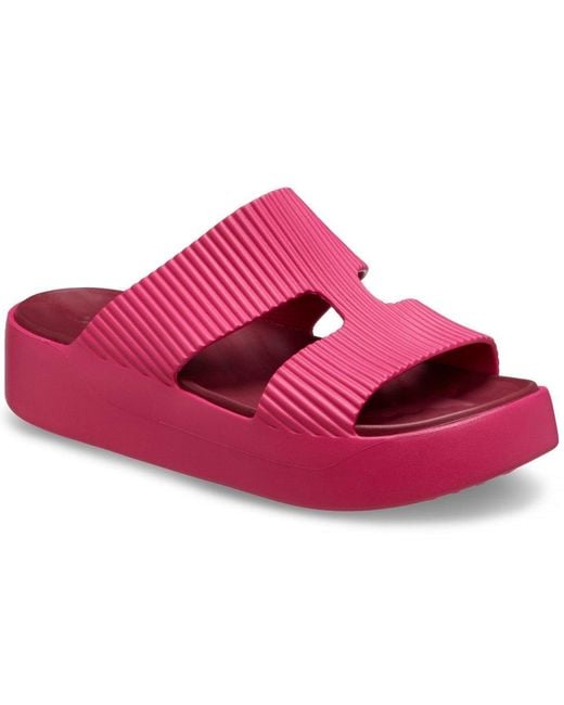 CROCSTM Pink Getaway Platform H-Strap Mules