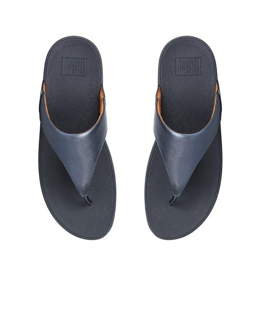 Fitflop Blue Lulu Leather Toe Post Sandals