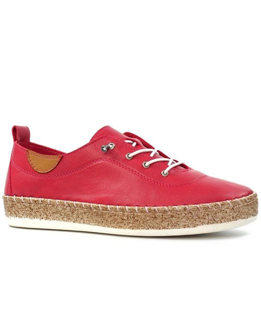 Lunar (GRS) Red Evie Plimsoll Trainers